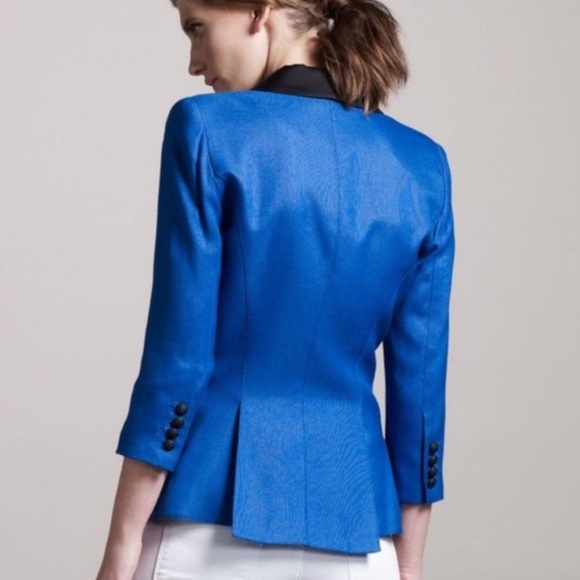 Smythe Shawl-Collar Blazer in Blue Size 8 - Picture 4 of 12